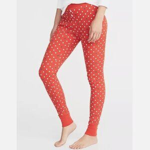 NWT Old Navy Thermal Waffle Knit Leggings Pajama Pants Red Multi Dots Women XS S